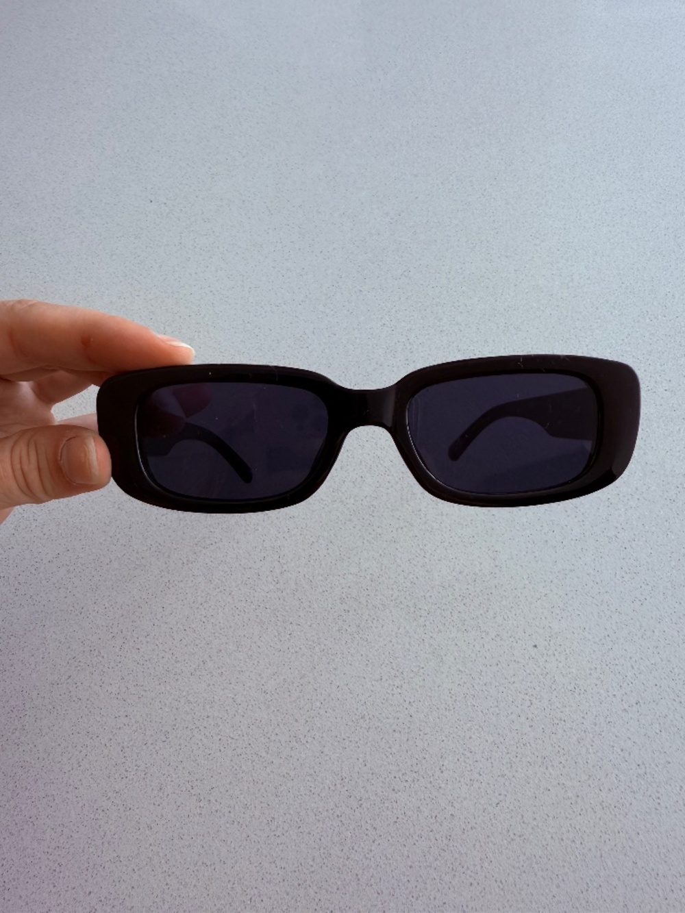 Black Rectangle Sunglasses Retro Y2K Narrow Frame Shades